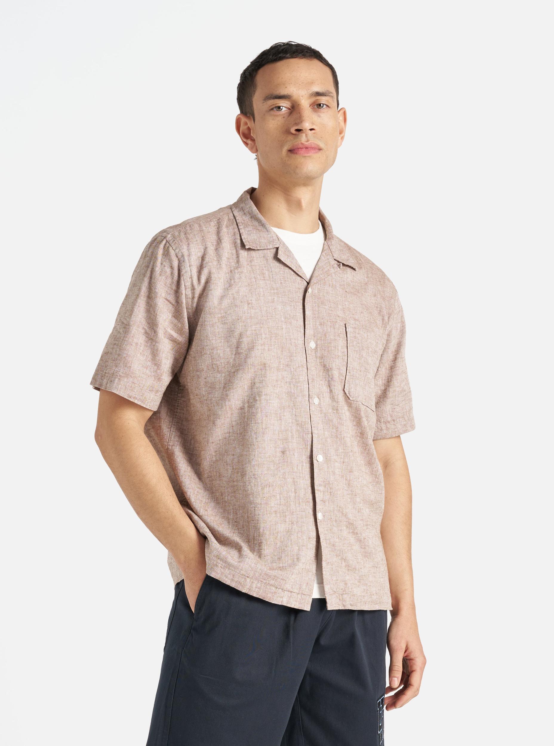 Brown Slub Linen Mix Road Shirt Product Image