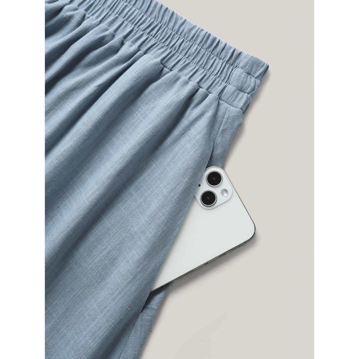 Plus Size Waist-Tie Tassel Plain Maxi Skirt Women Stone Loose No stretch Side seam pocket Everyday-Casual Skirts BloomChic 14-16/1X Product Image