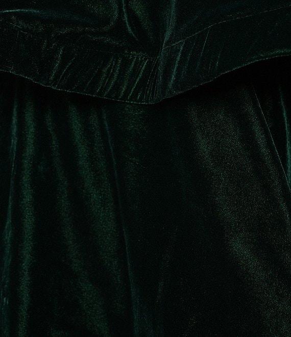 Buru Teagan Velvet Square Neck Wide Strap Tiered Ruffle A-Line Convertible Mini to Maxi Flounce Dress Product Image