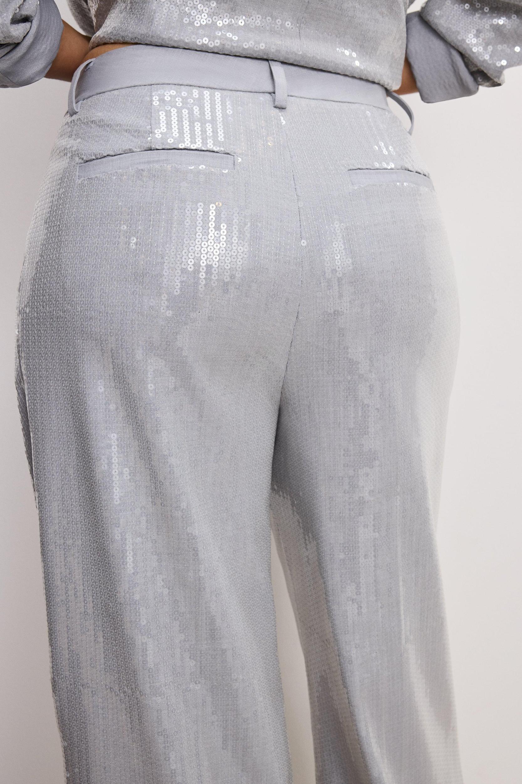 GOOD '90s SEQUIN TROUSERS | HEATHER GREY001 Product Image