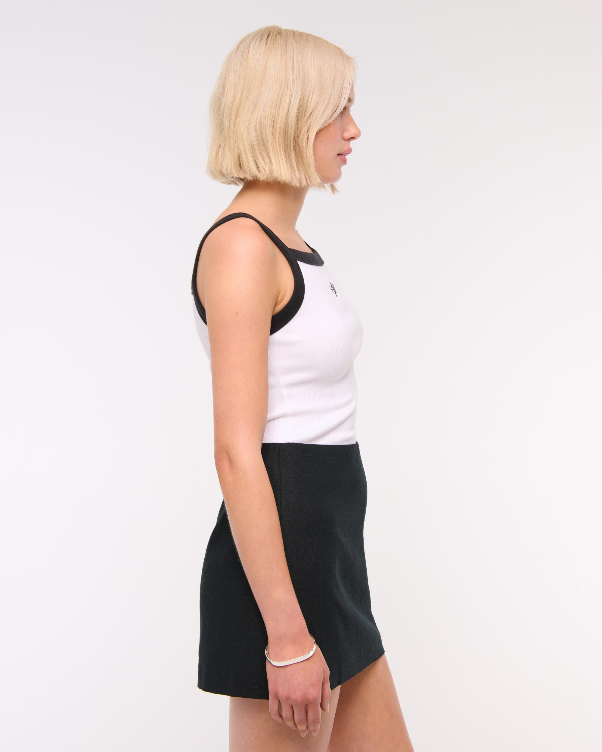 The A&F Scarlett Linen-Blend Mini Skort Product Image