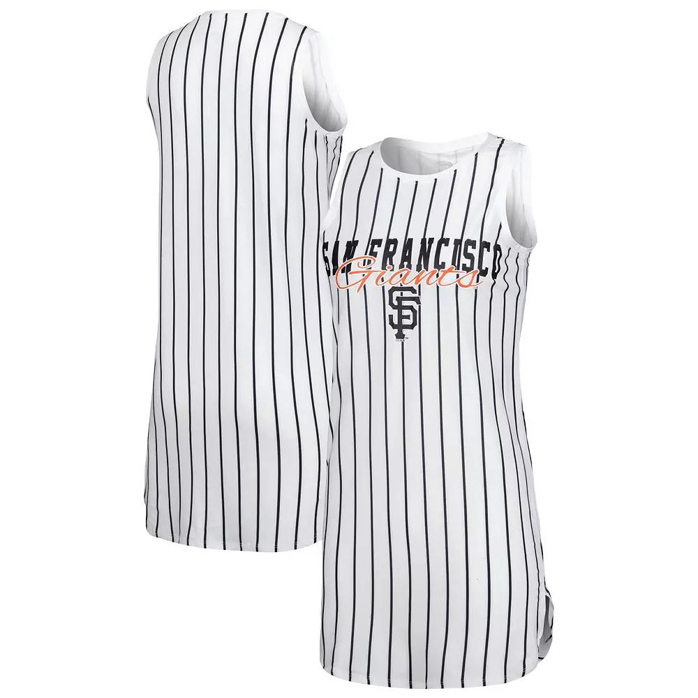 Women's Concepts Sport White San Francisco Giants Reel Pinstripe Knit Sleeveless Nightshirt, Size: 2XL Product Image