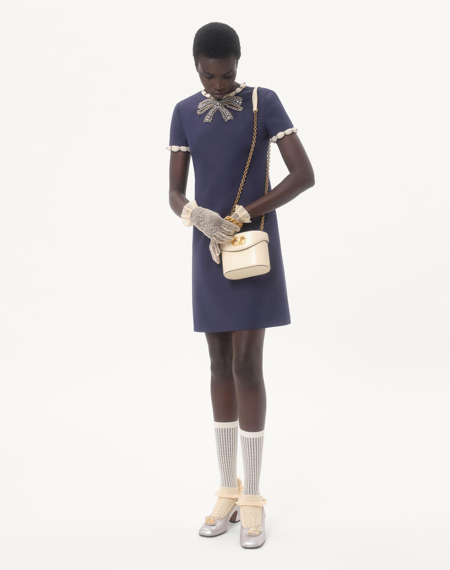 Embroidered Crepe Couture Short Dress Product Image