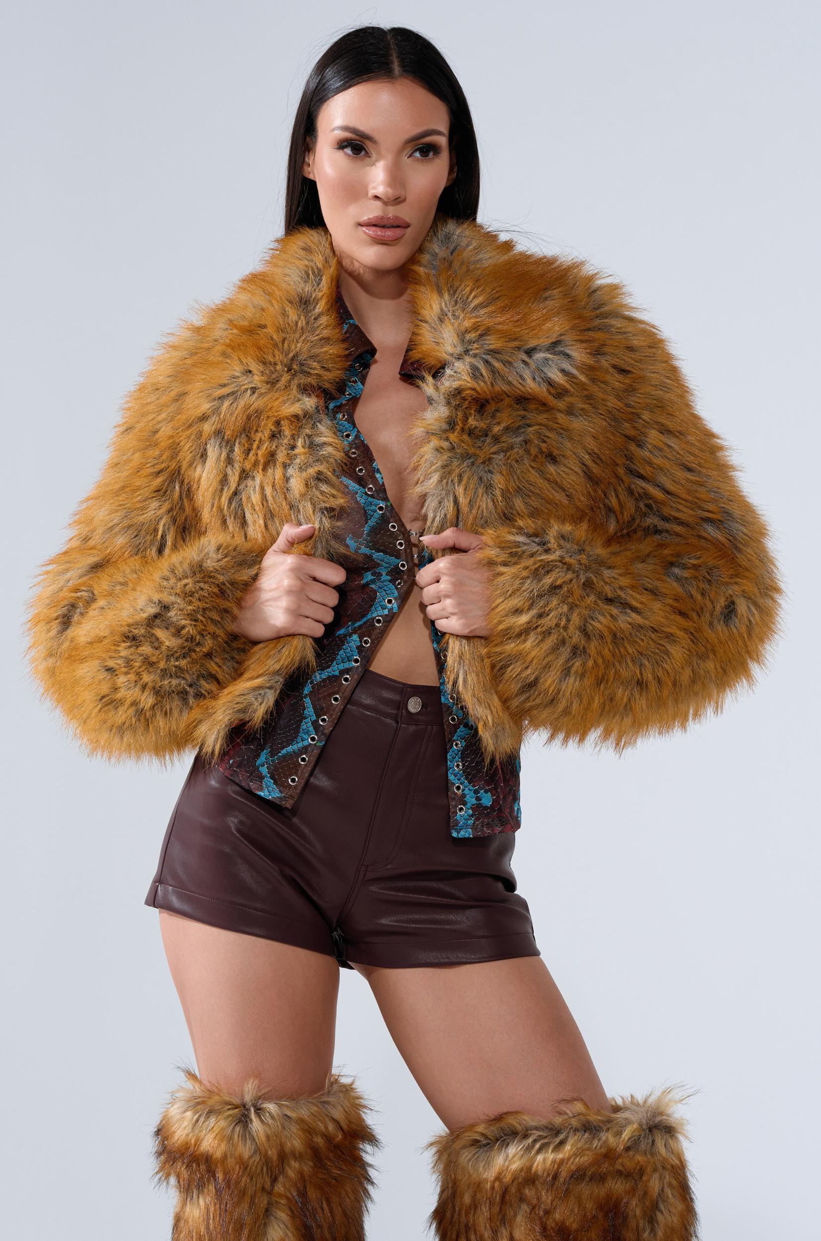 LAY LOW FAUX FUR BOMBER Product Image