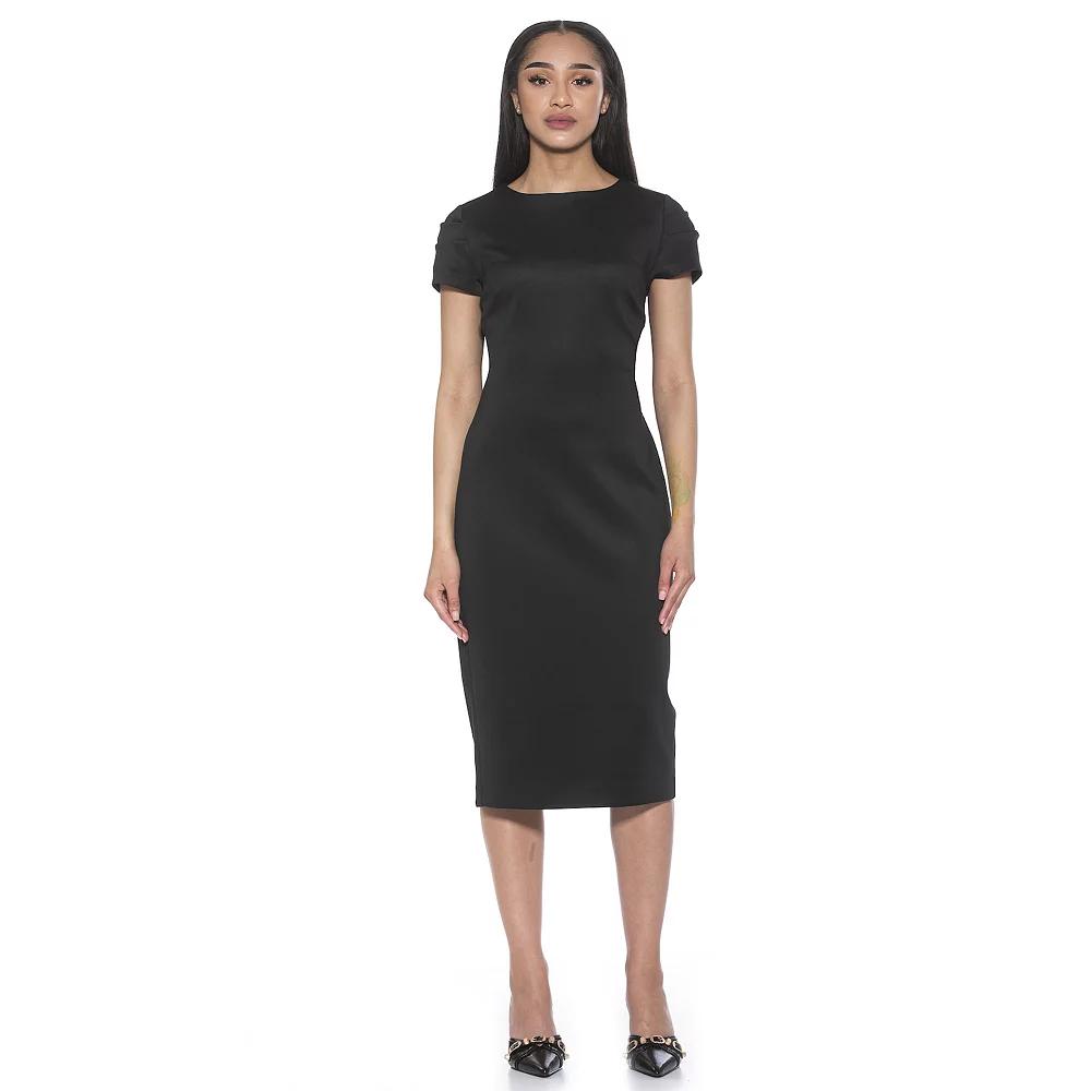 Women's ALEXIA ADMOR Crysta Draped-Sleeve Midi Sheath Dress,  Product Image