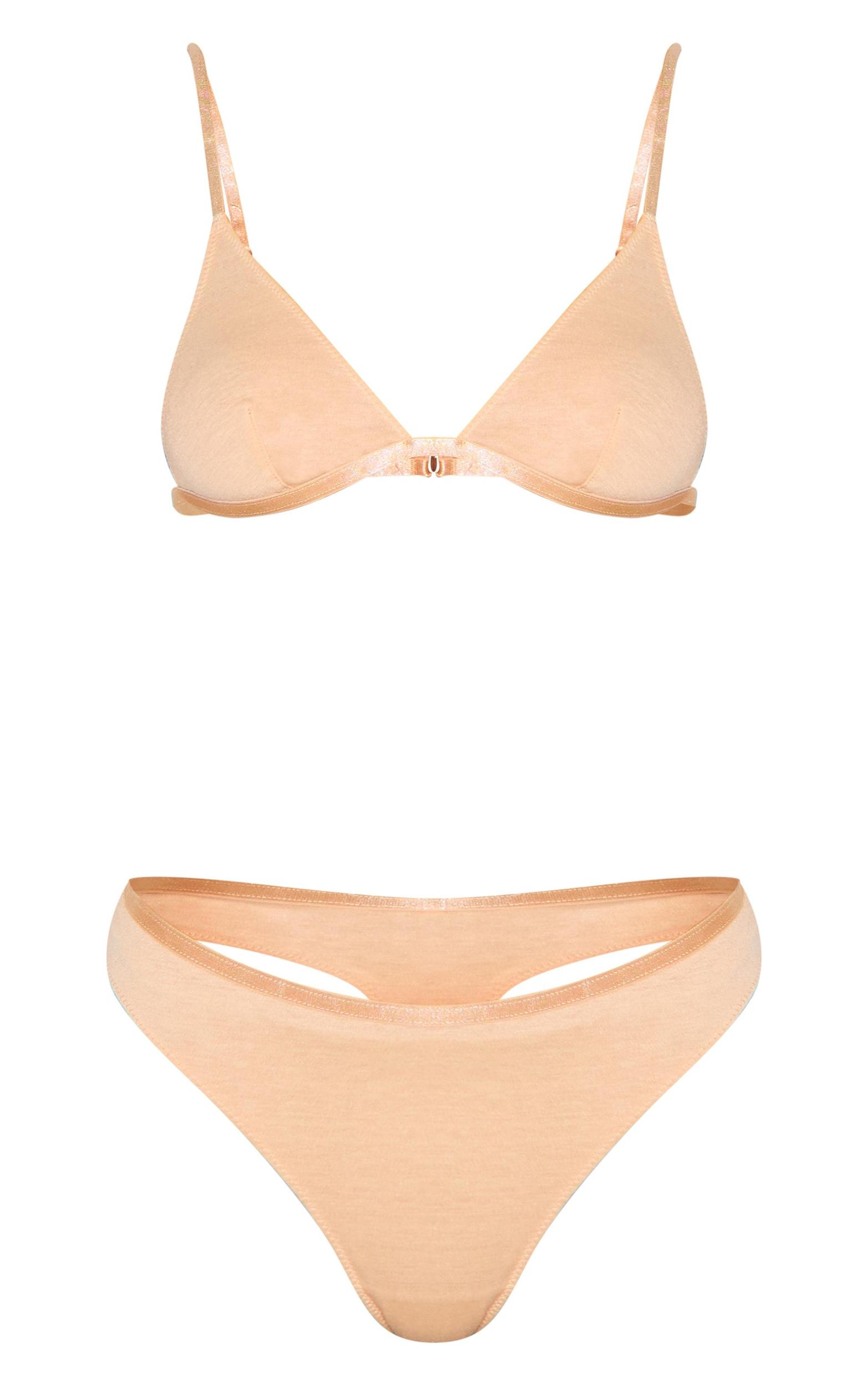 Nude Jersey Triangle Basic Lingerie Set Product Image