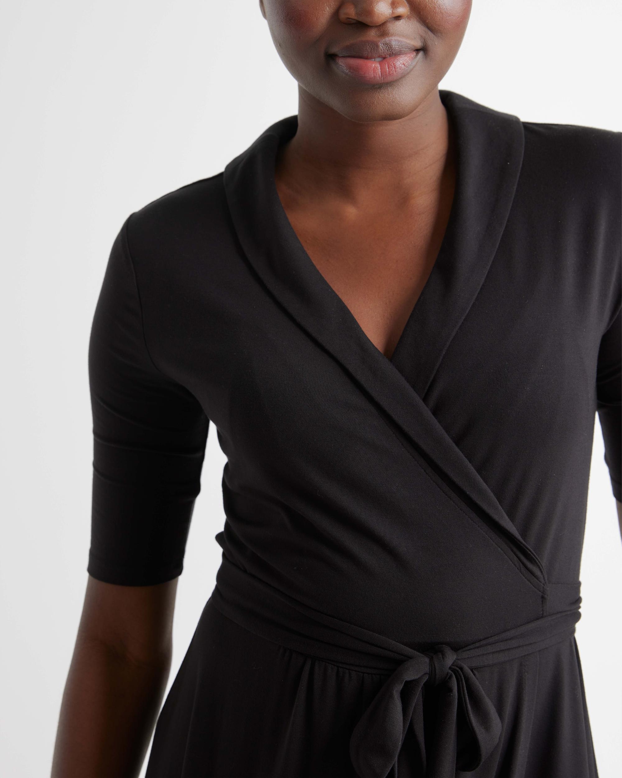 Quince | Women's Tencel Jersey Midi Wrap Dress Size XS Product Image