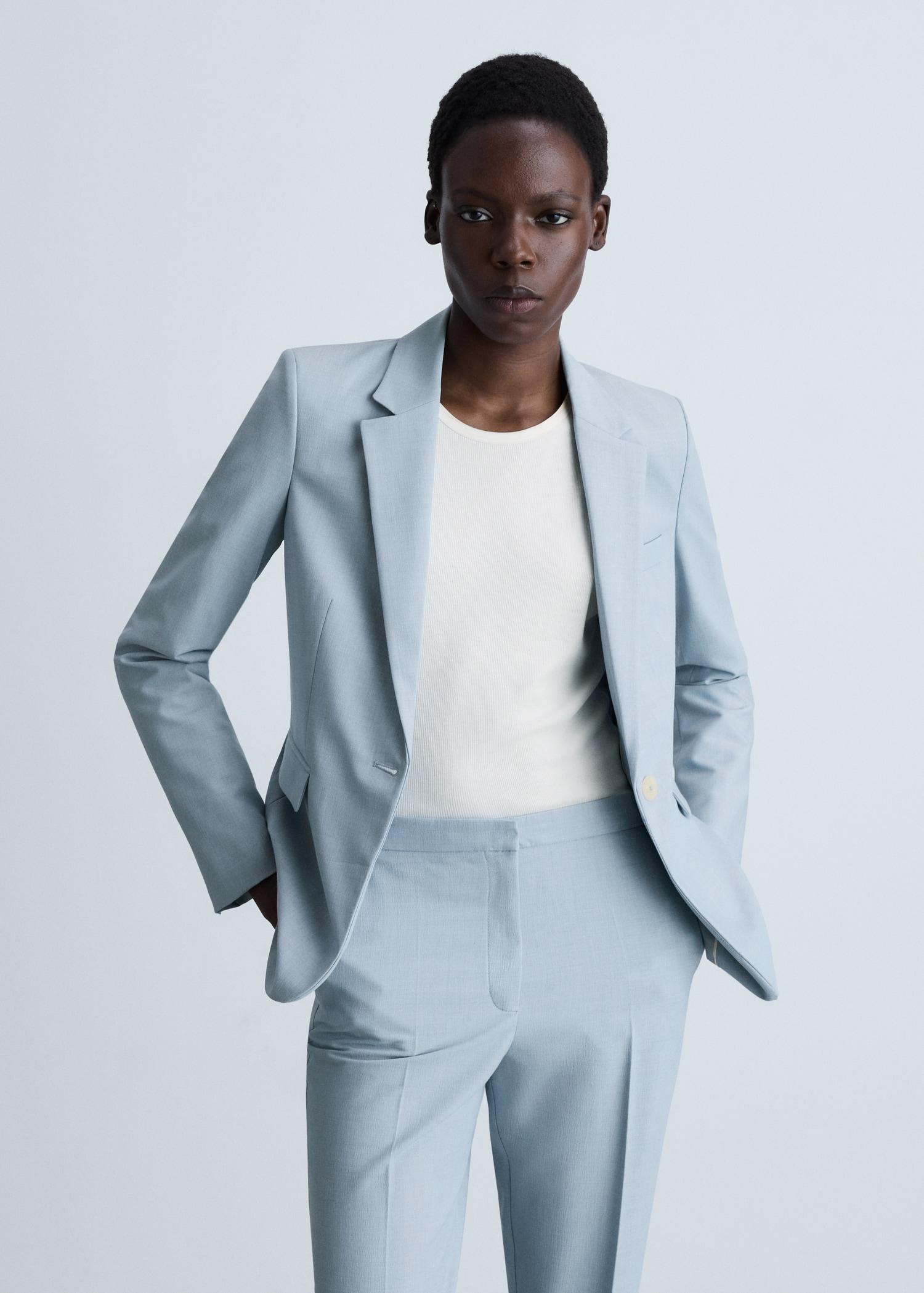 Fitted suit jacket - Women | MANGO USA Product Image