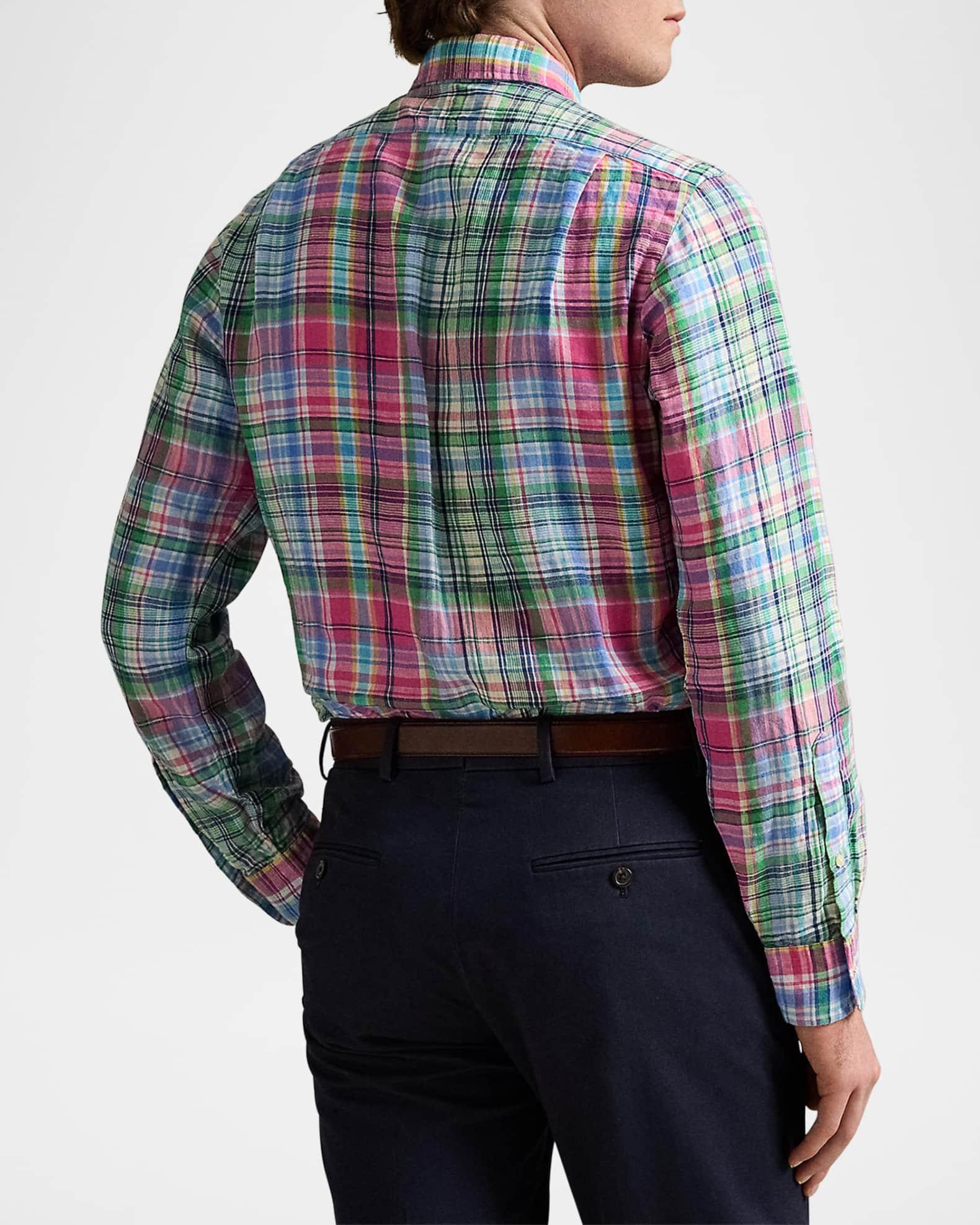 Men's Classic-Fit Slub Plaid Sport Shirt Product Image