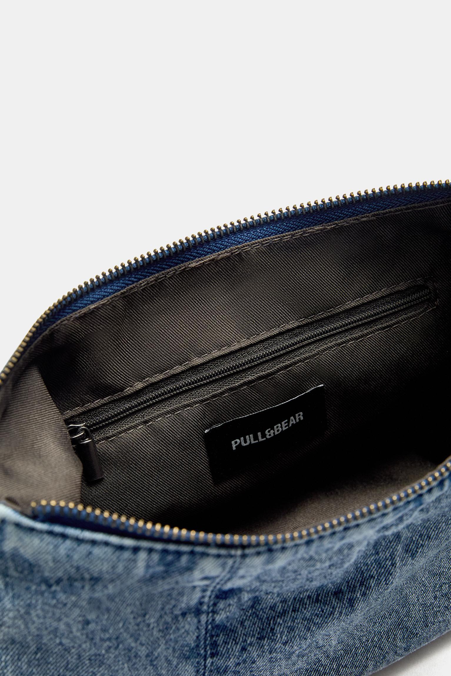 Embellished denim shoulder bag Product Image