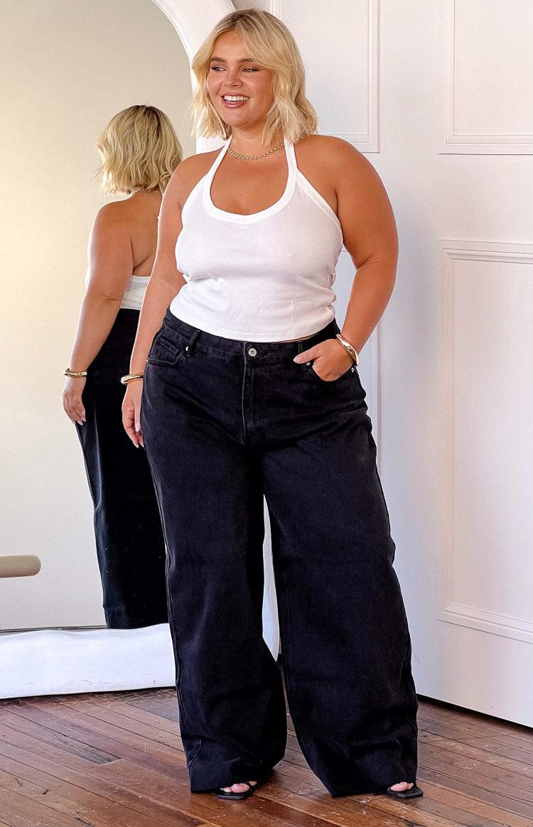 She's Yours Black Wide Leg Boyfriend Jeans Girls Product Image