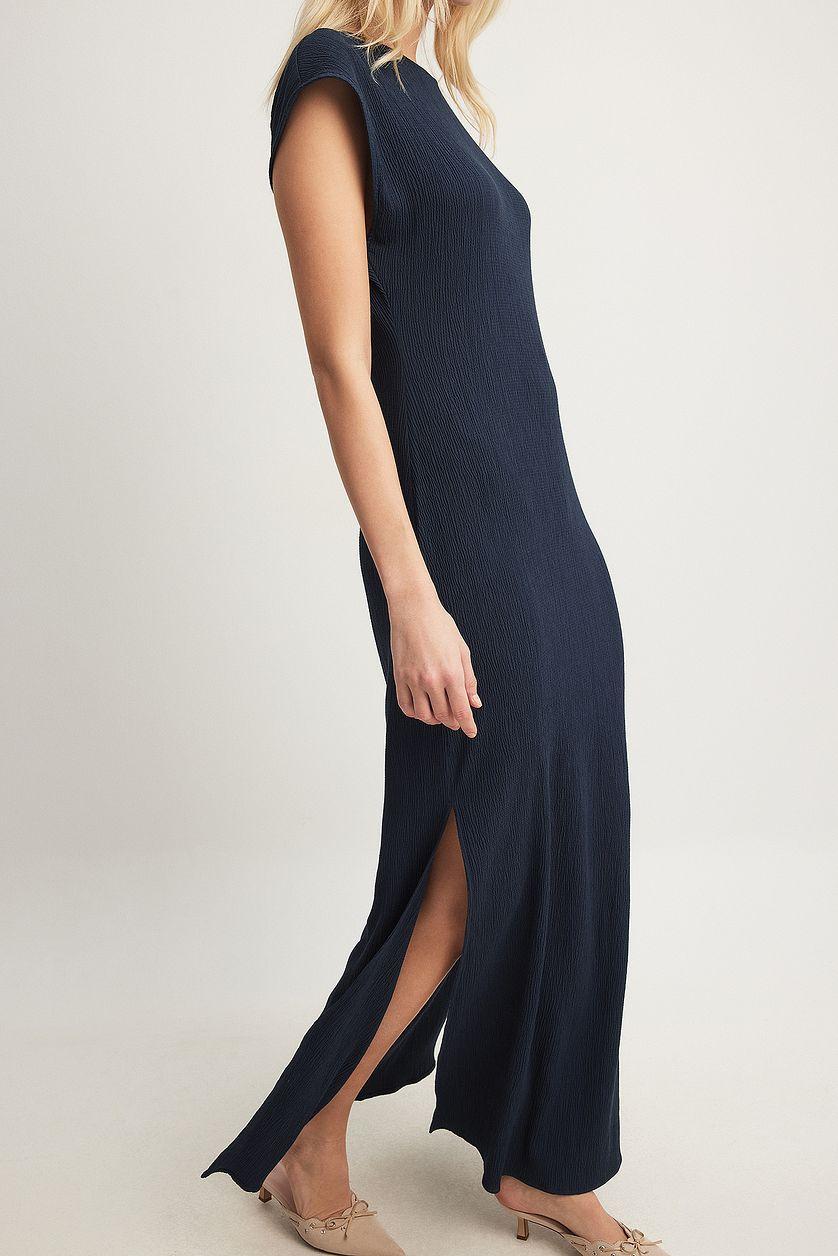 Crinkled Quality High Slit Maxi Dress Product Image