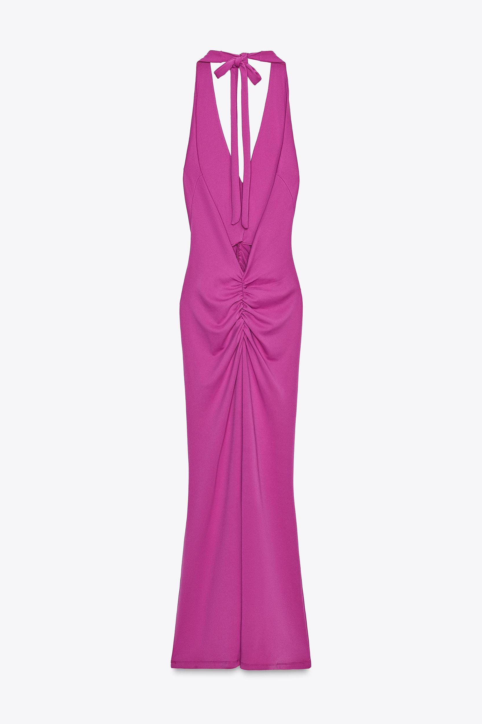 RUCHED HALTER DRESS Product Image