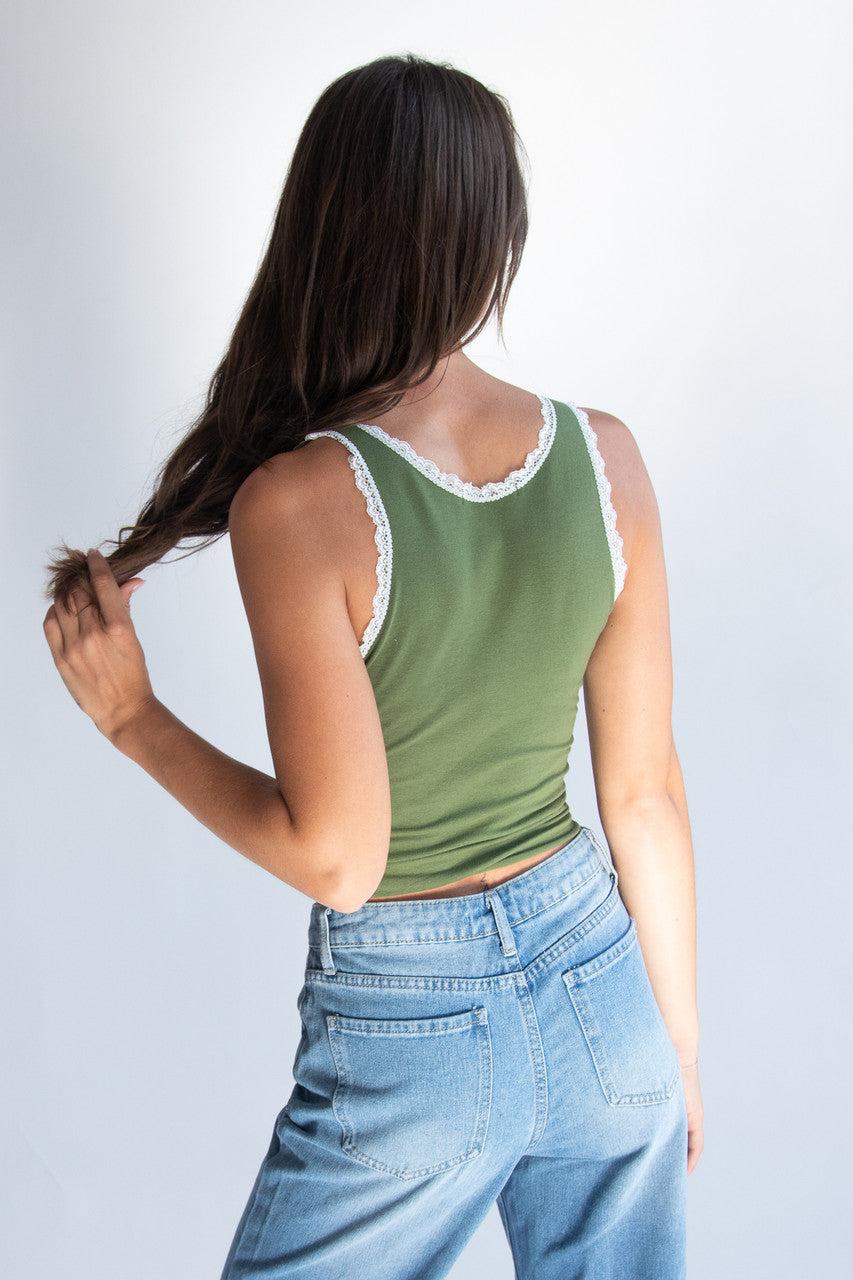 Lace Trim Star Tank Top Product Image