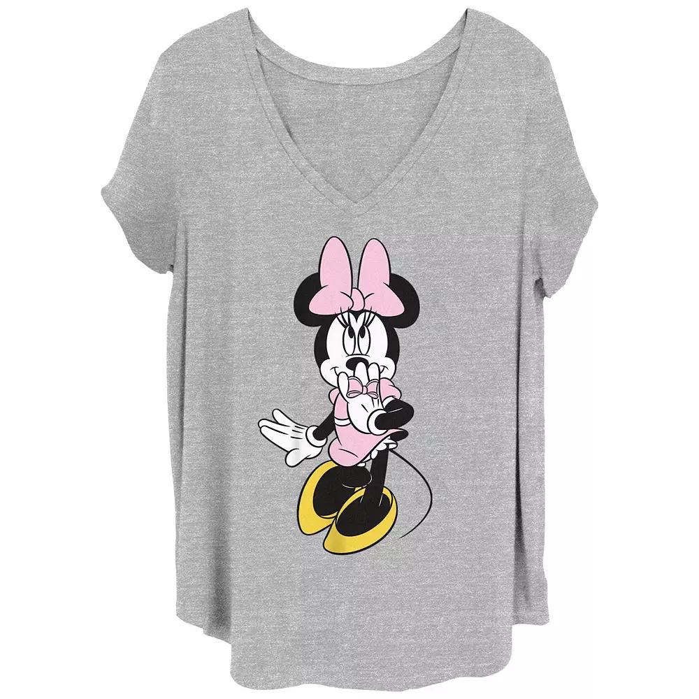 Disney's Minnie Giggle Juniors' Plus Graphic Tee, Women's, Size: 1XL, Grey Gray Product Image