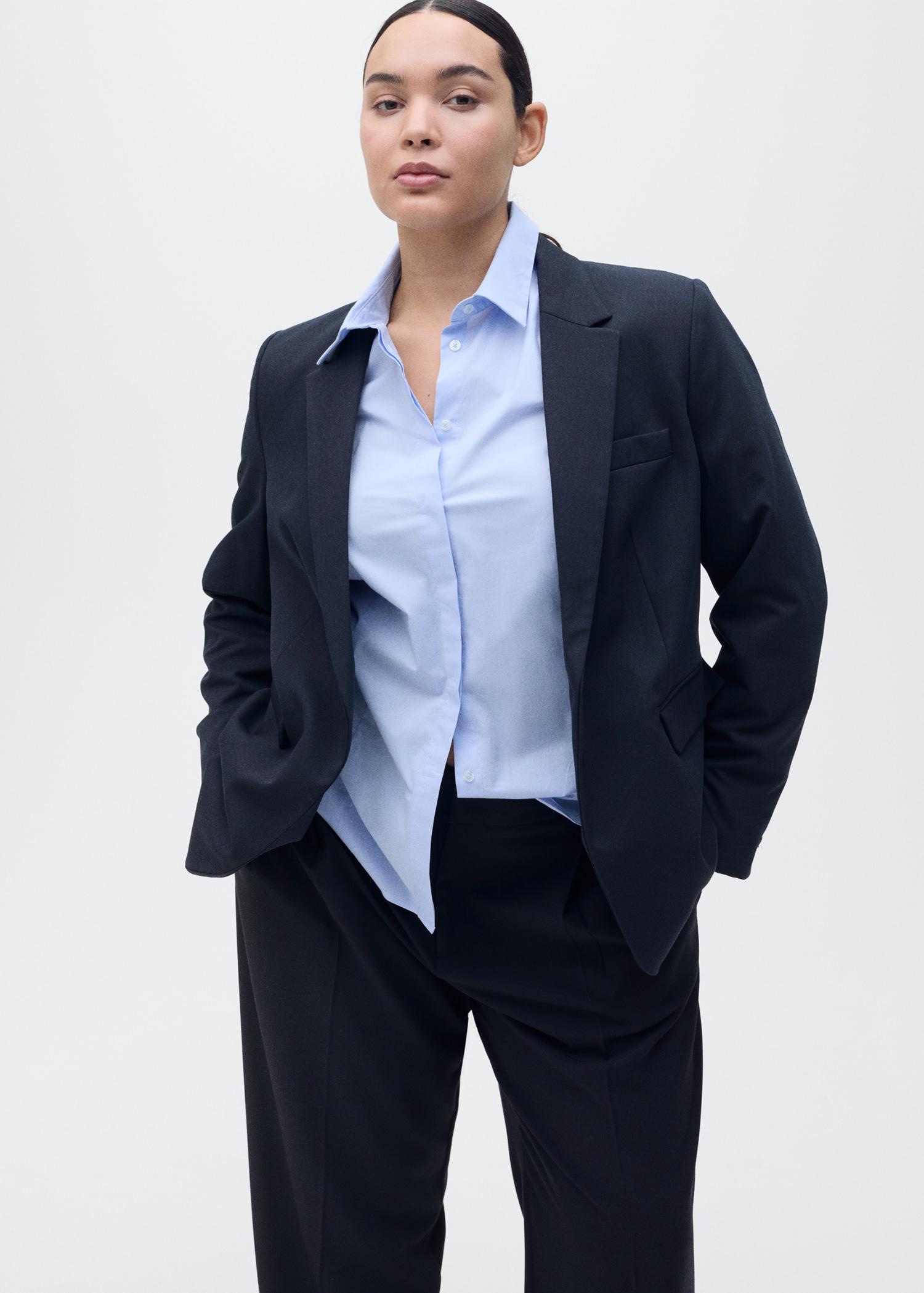 Straight-fit pleated pants - Women | MANGO USA Product Image