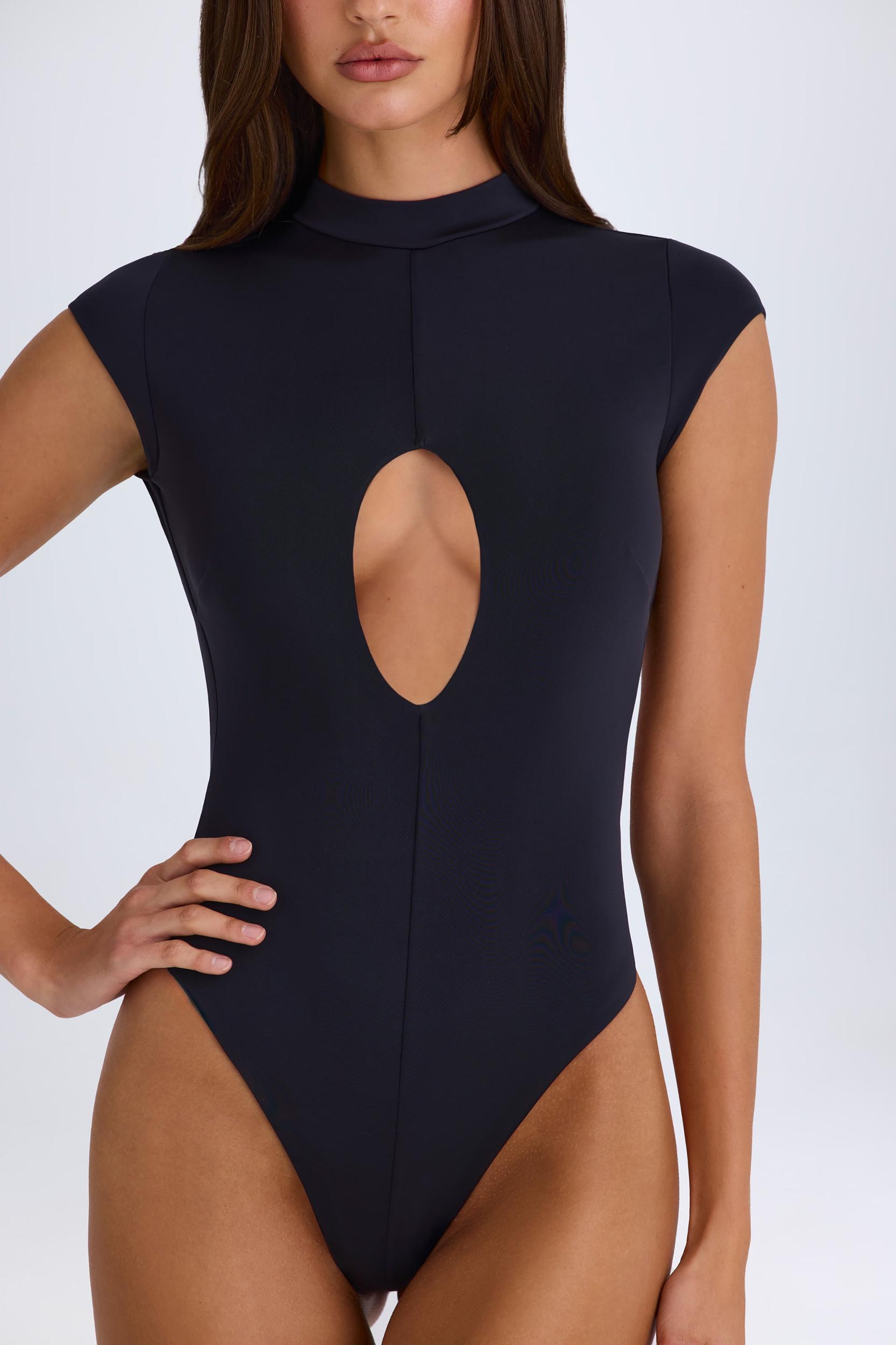 Cut-Out Bodysuit in Black Female Product Image