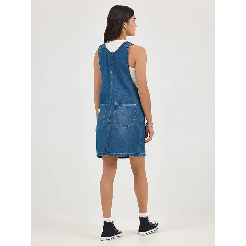 Womens Loose Bib Denim Overall Dress Product Image
