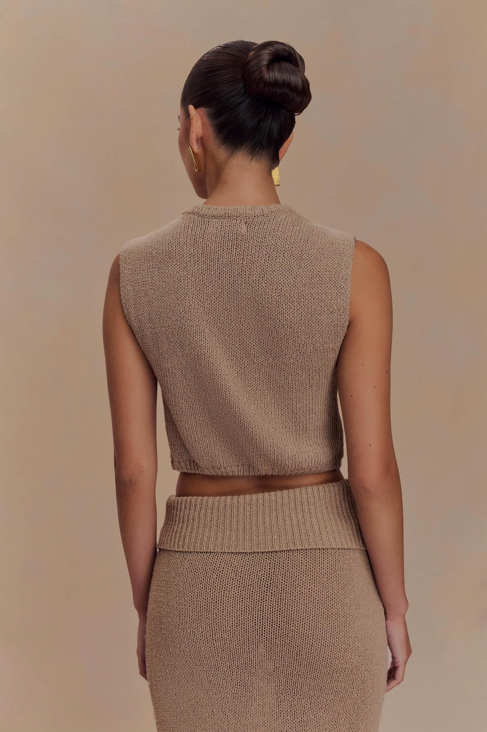 Sloane Overlay Knit Top - Latte Product Image