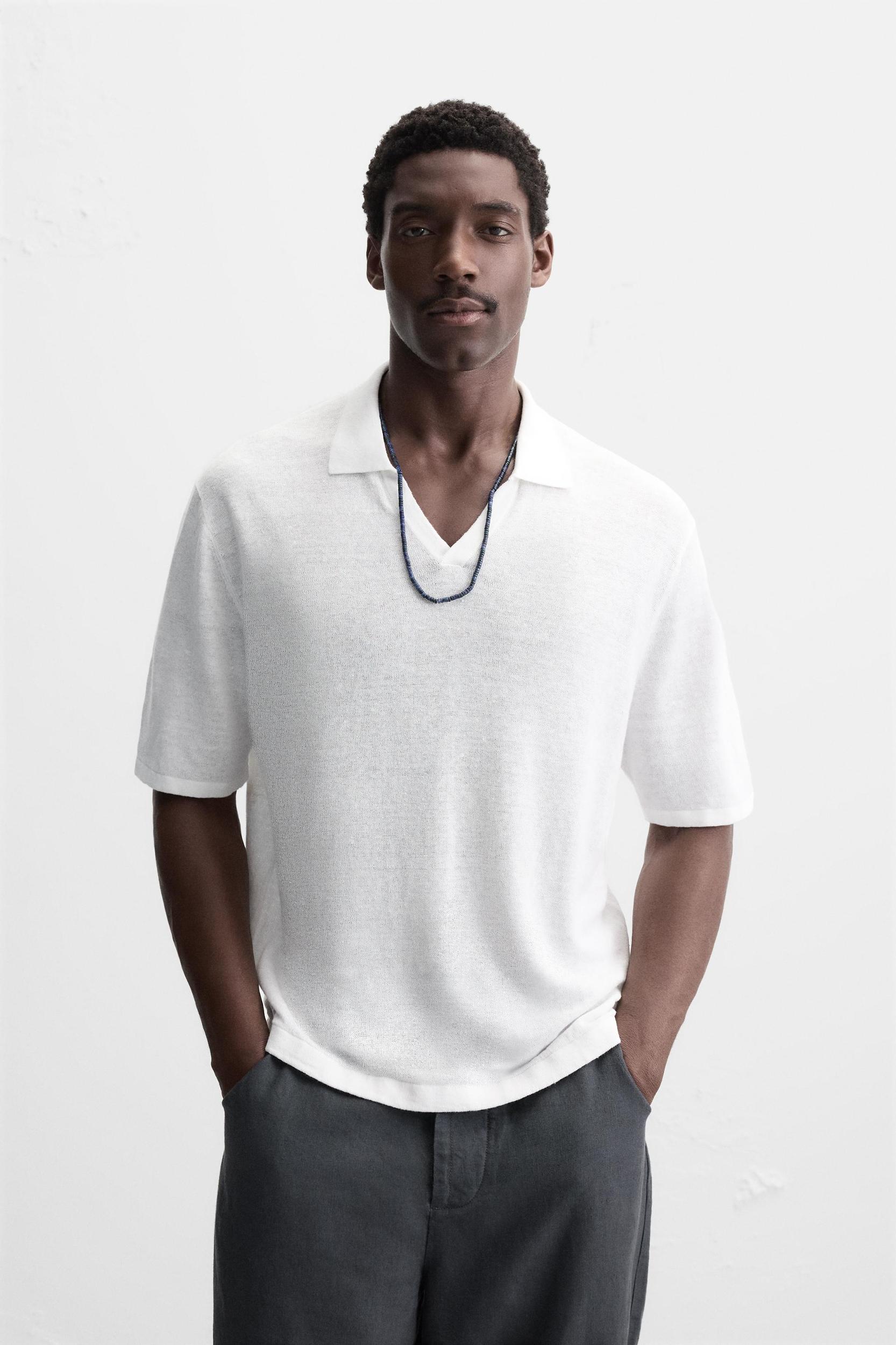 100% HEMP KNIT POLO SHIRT Product Image