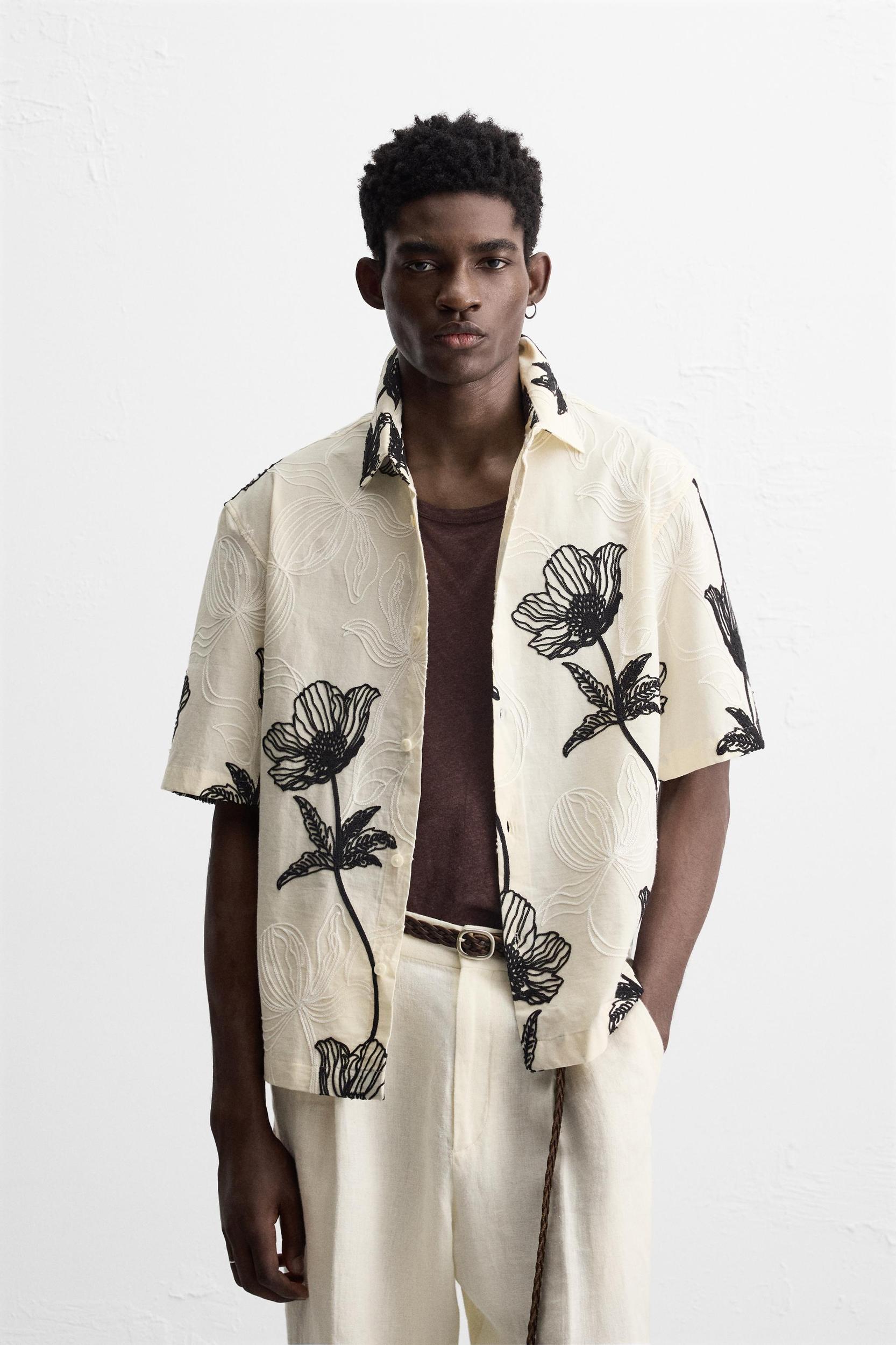 CONTRAST EMBROIDERY SHIRT Product Image