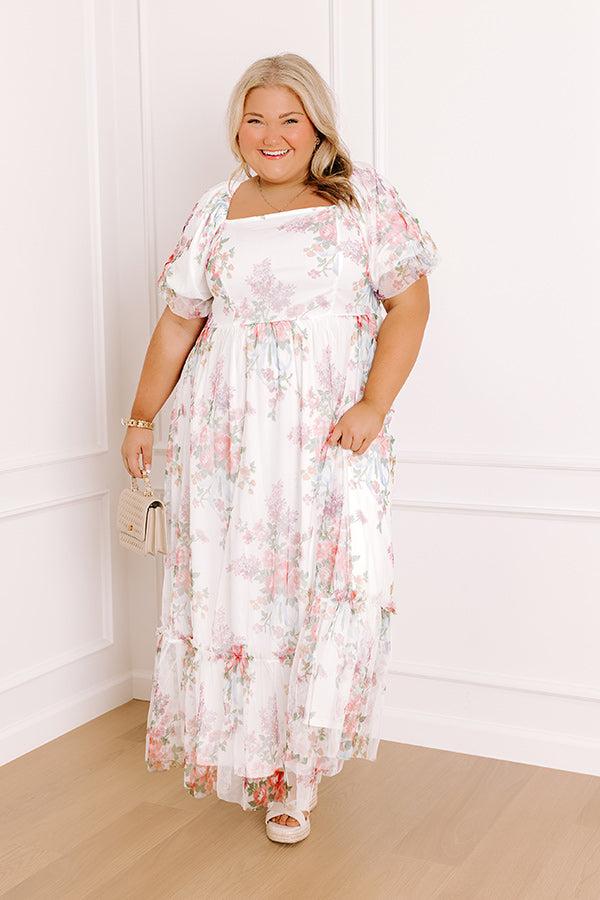 Soft Sonata Floral Mesh Midi Dress Curves Product Image