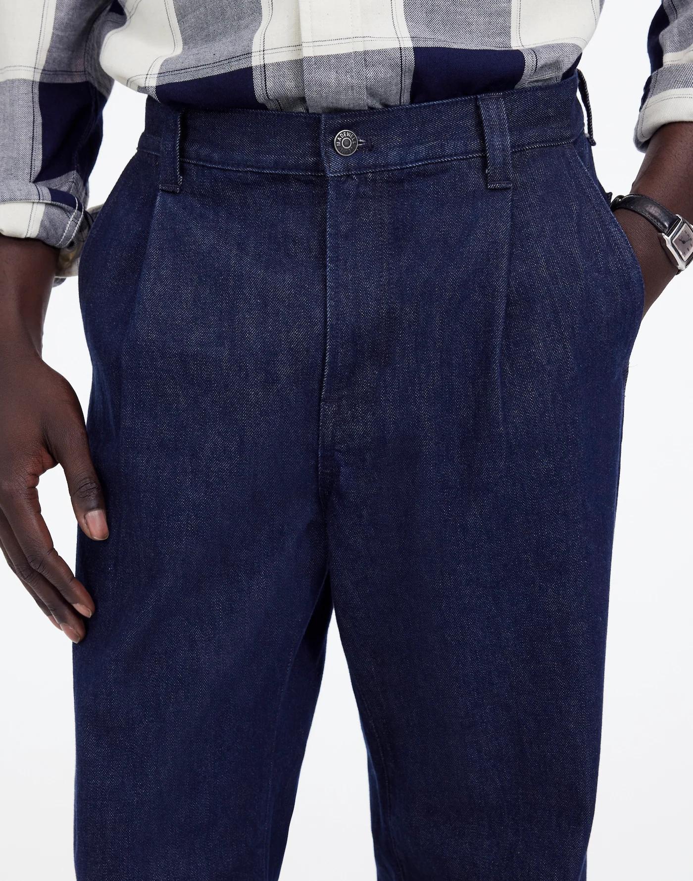 Pleated Denim Pants in Northbrook Wash Product Image