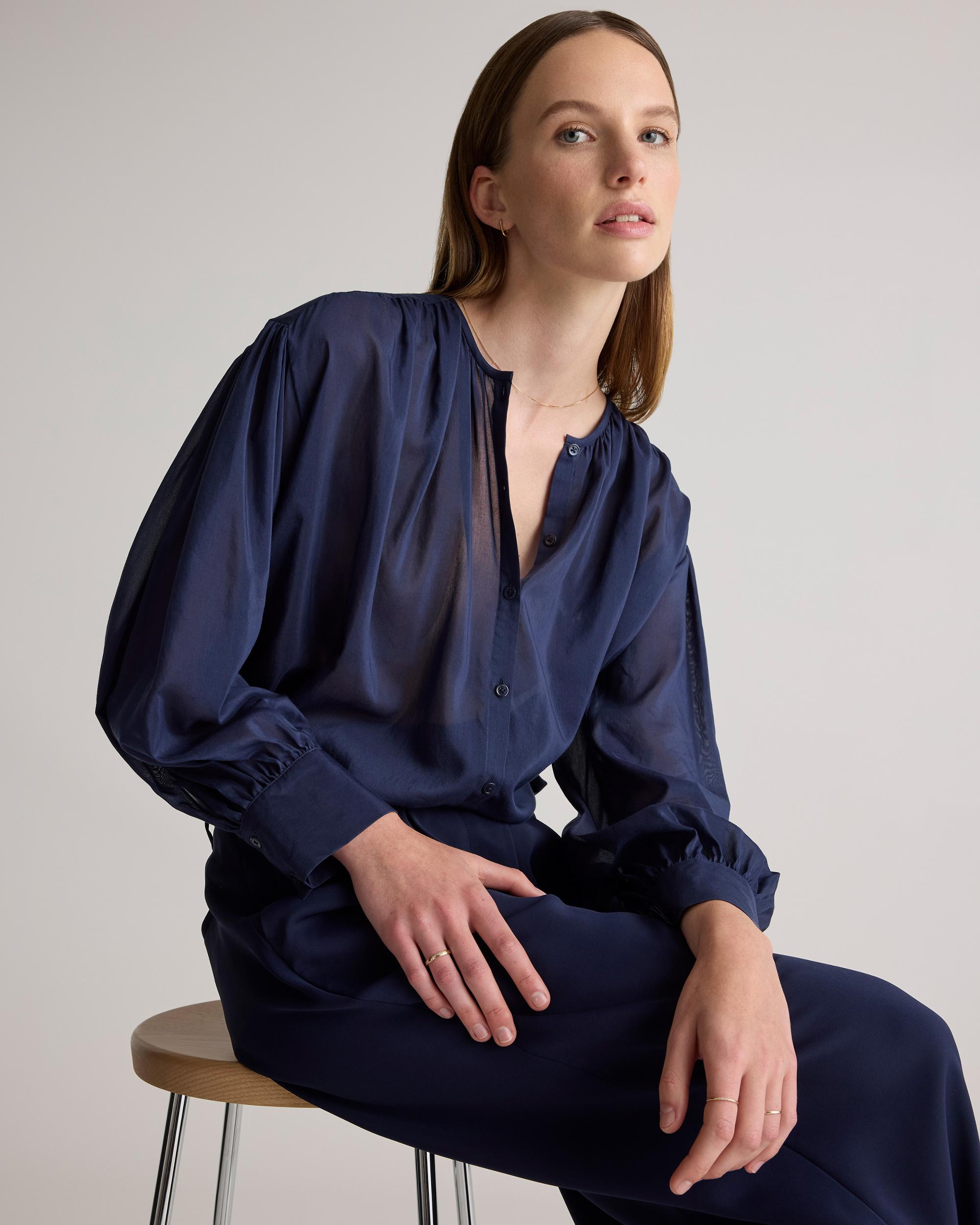Quince | Women's Cotton-Silk Voile Blouson Blouse Size XS Product Image