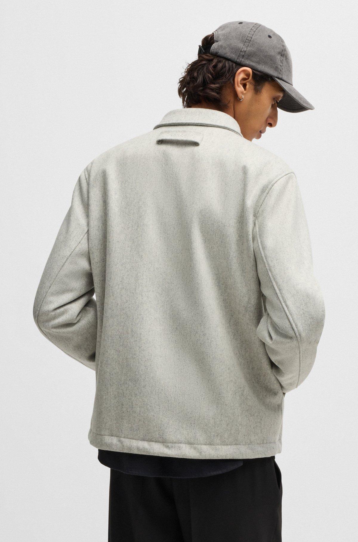 Regular-fit padded coach jacket in a wool blend Product Image