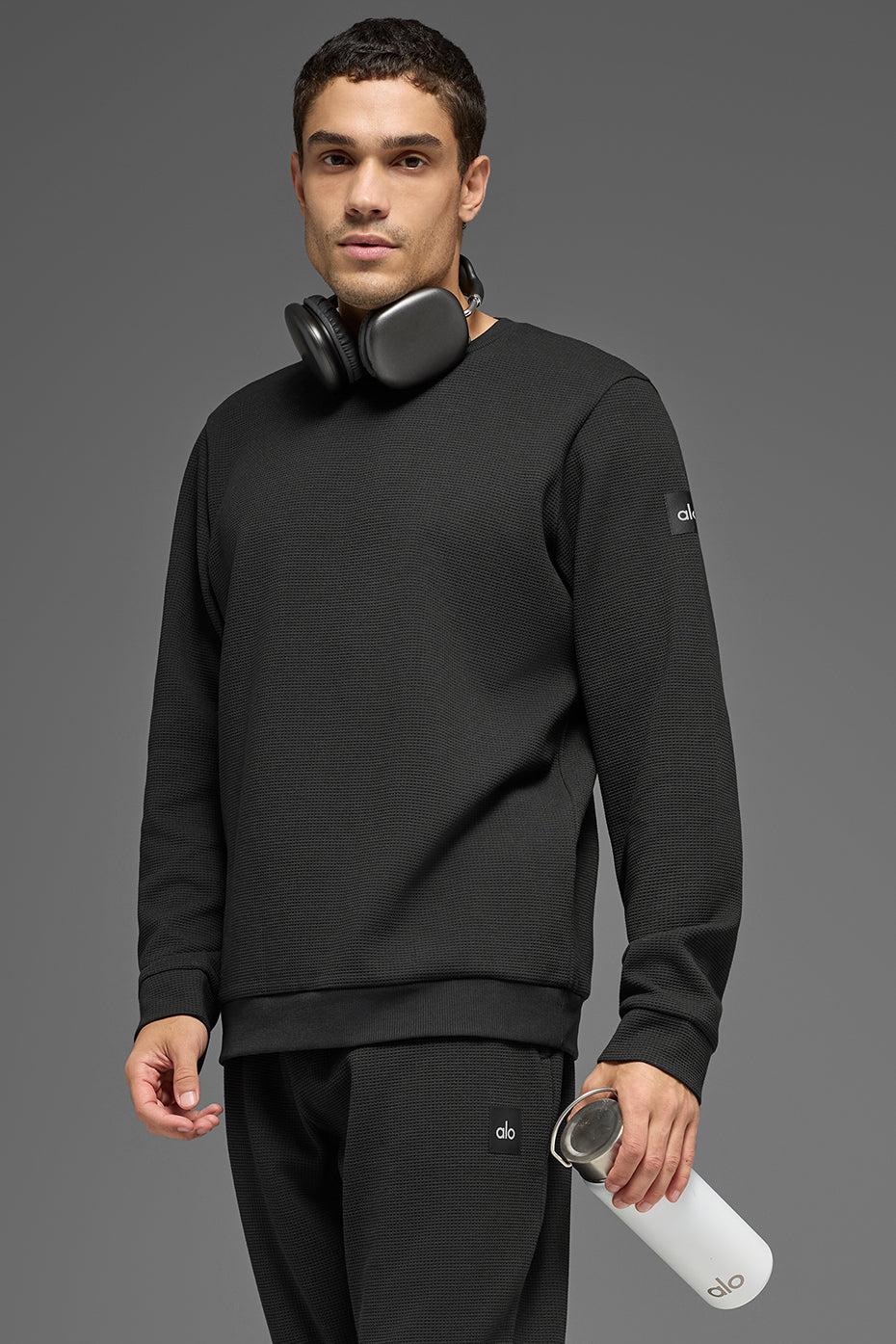 Waffle Lounge Long Sleeve Crew - Black Product Image