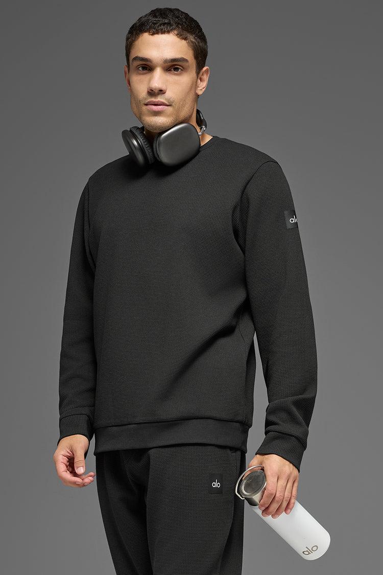 Waffle Lounge Long Sleeve Crew - Black Product Image