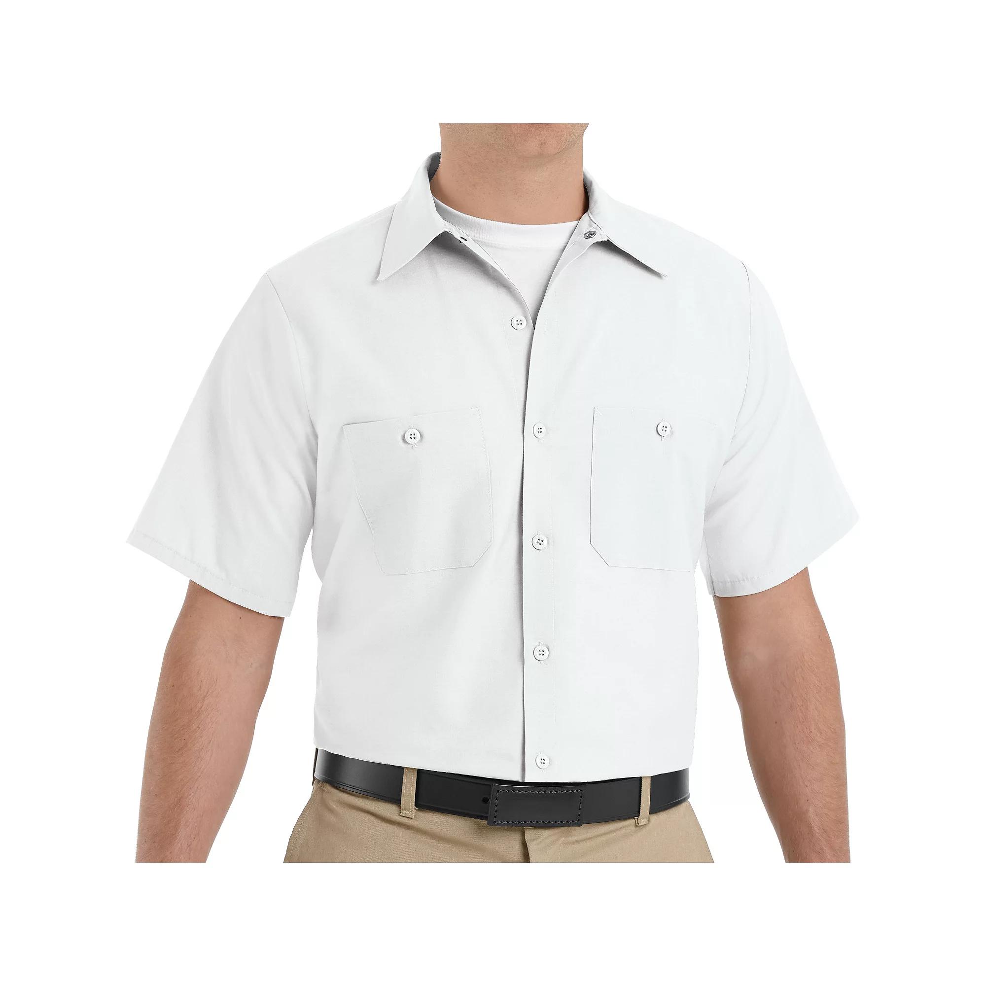 Men's Red Kap Classic Fit Industrial Button Down Work Shirt, Size: Large, White Product Image
