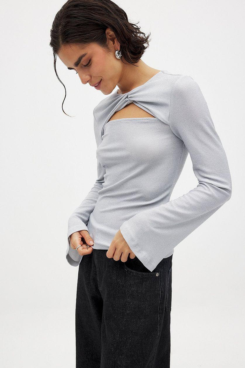 Glitter Twist Top Black Product Image