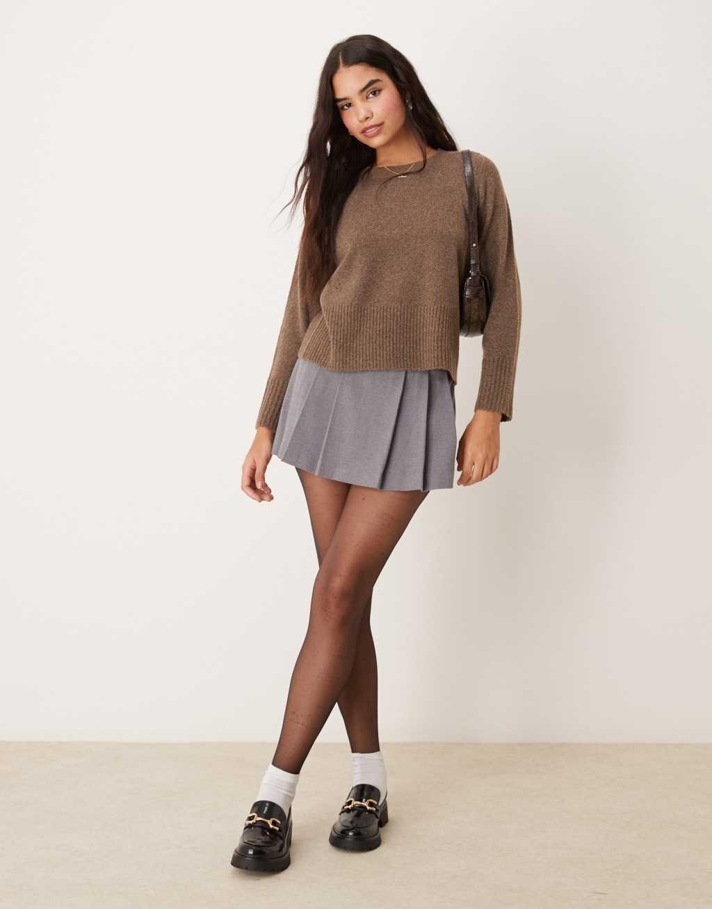 Vila knitted sweater in taupe Product Image