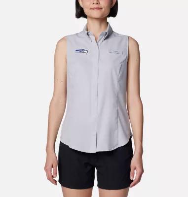 Columbia Womens PFG Tamiami Sleeveless Shirt - Seattle Seahawks- Product Image
