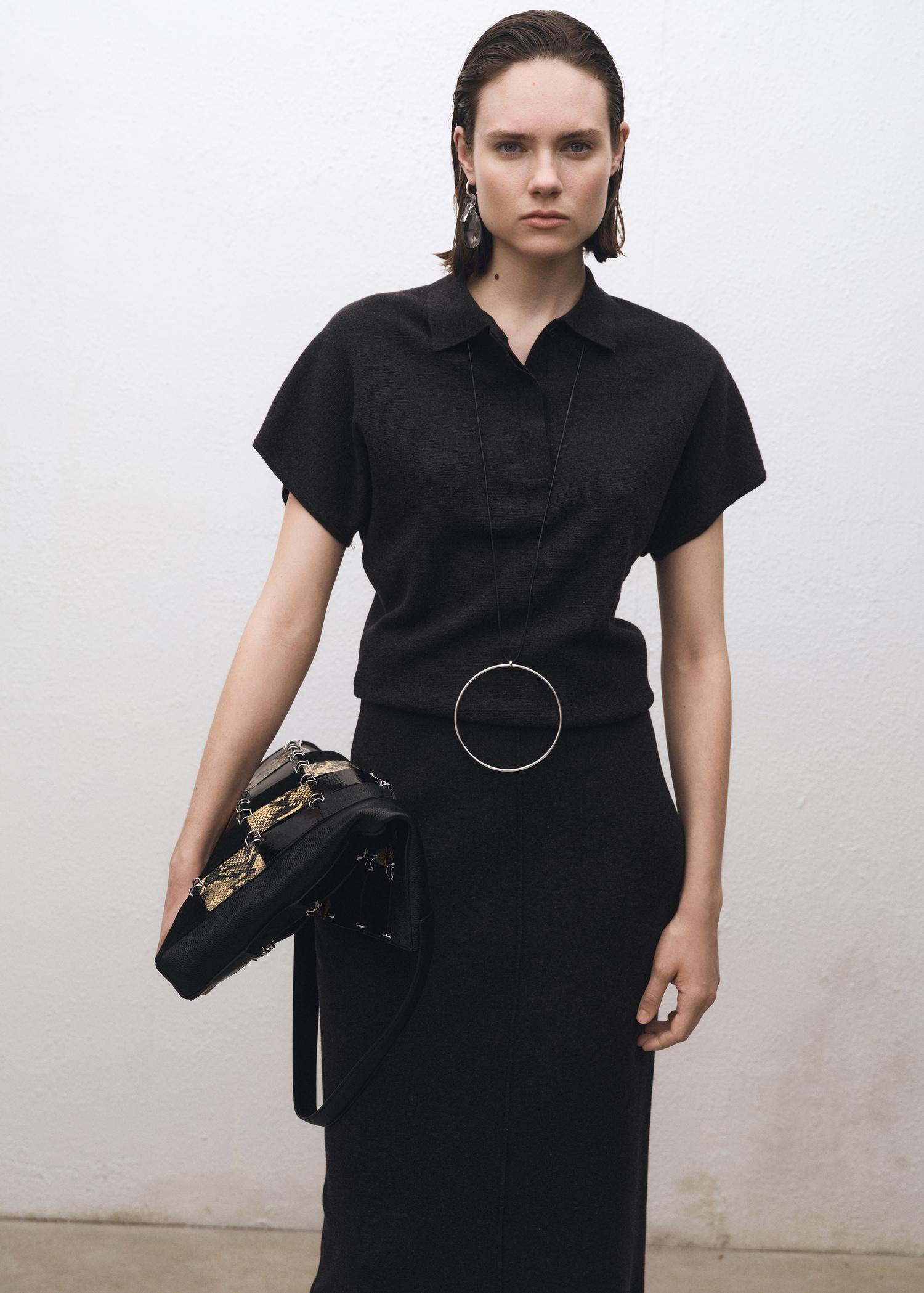 Wool-blend polo-neck sweater - Women | MANGO USA Product Image