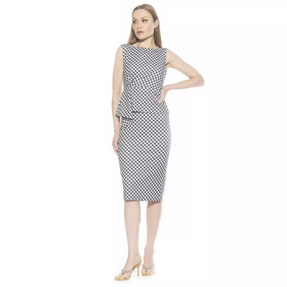 Women's ALEXIA ADMOR Amora Boatneck Sleeveless Peplum Sheath Dress,  Product Image