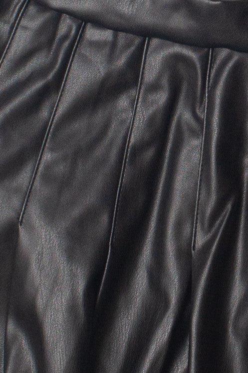Pleated Pleather Skirt Product Image