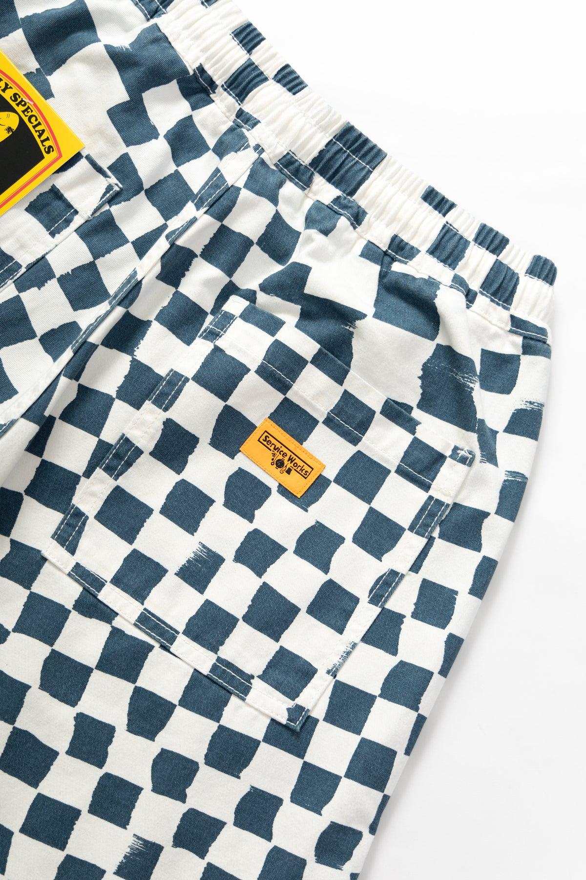 Printed Chef Shorts - Teal Checker Product Image