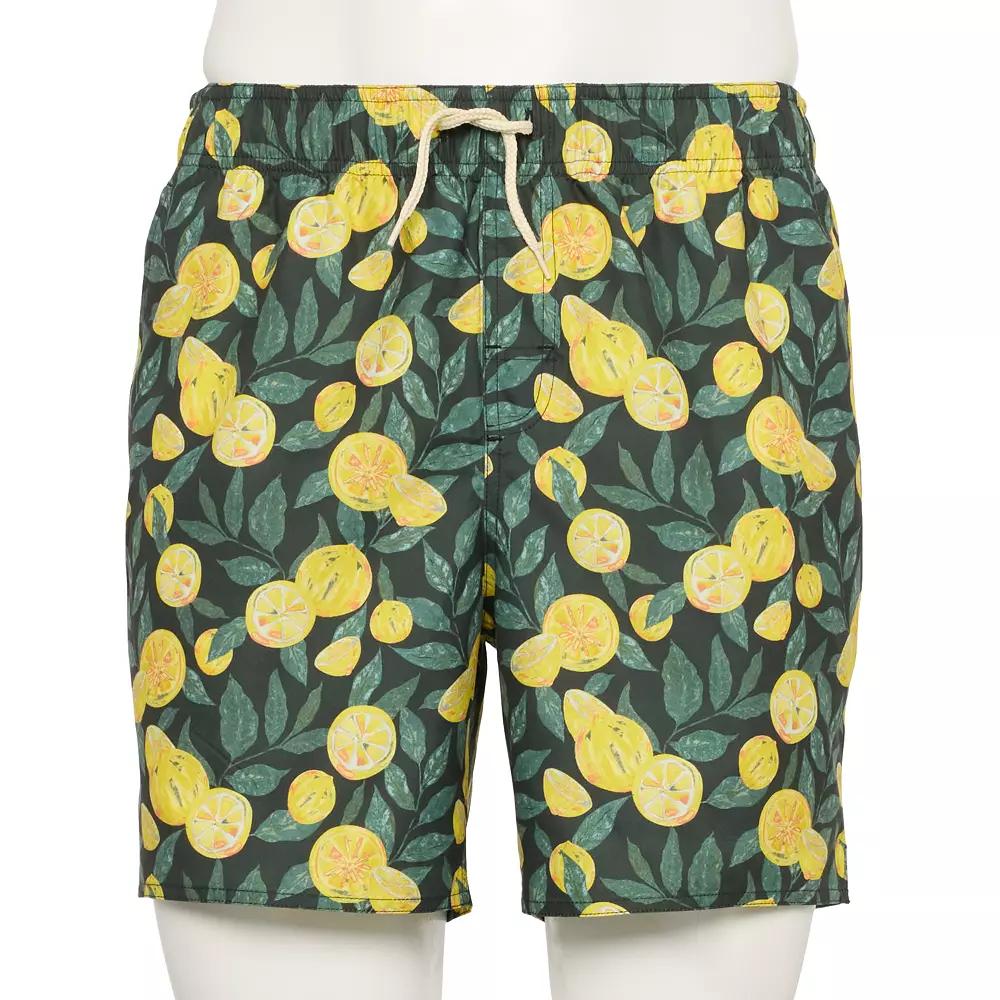 Men's Laguna Swim 6" Swim Trunks, Size: Small, Black Citrus Floral Product Image