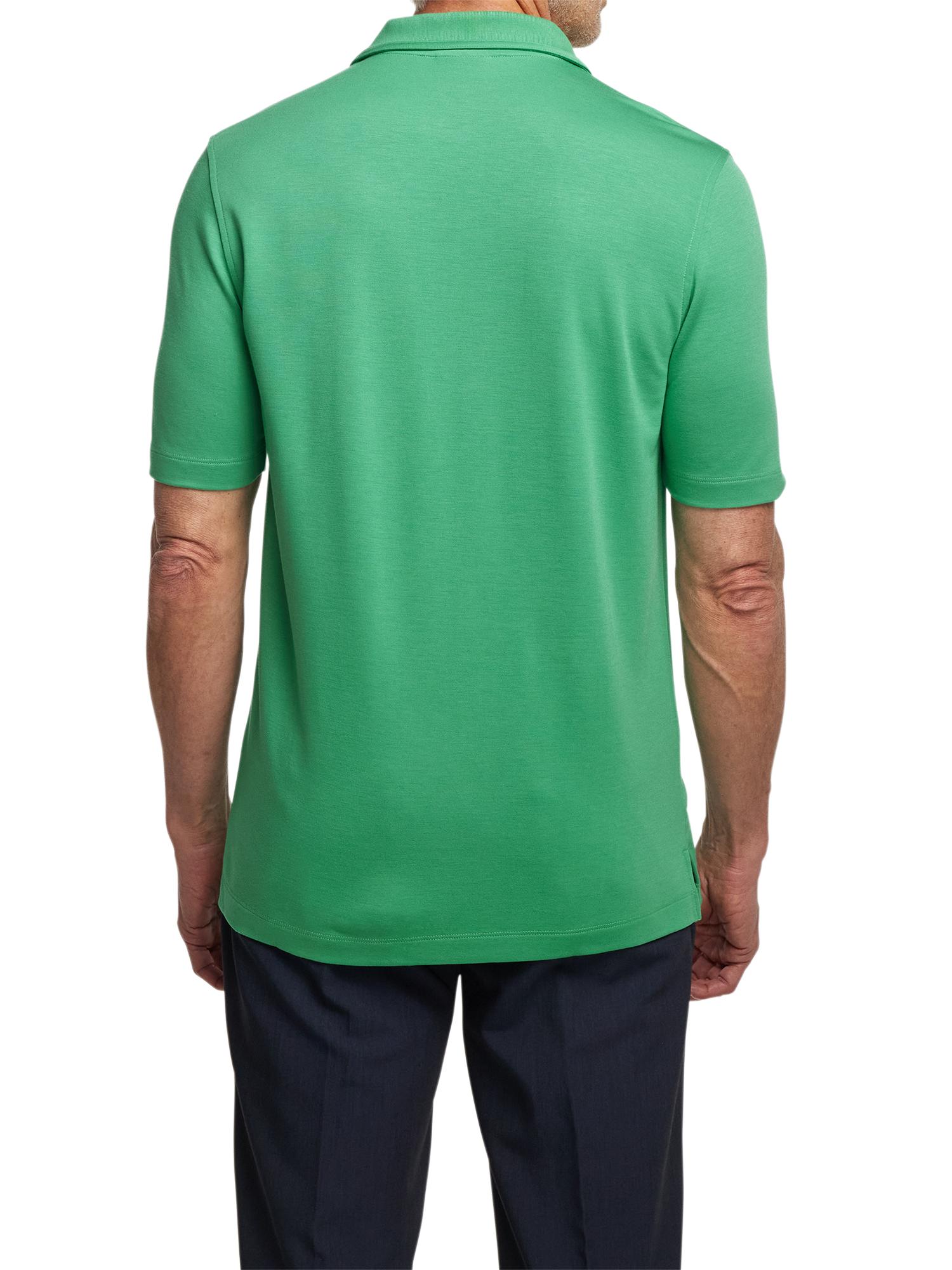 Lyocell Blend Quarter Zip Polo - Green Product Image