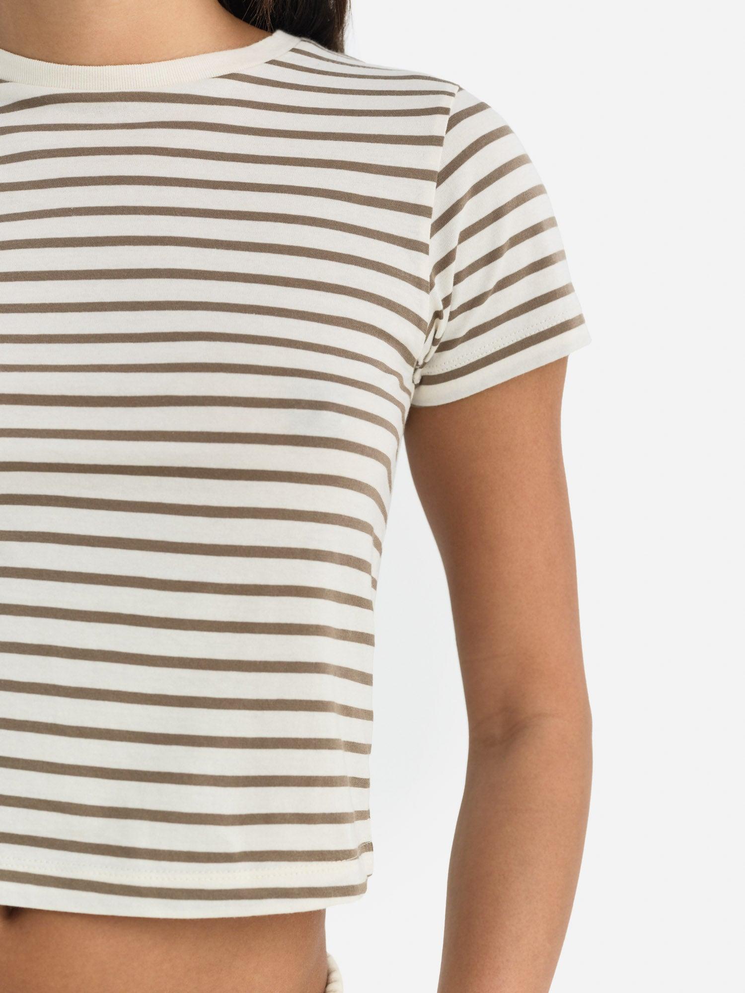 Organic Cotton Striped Shrunken Tee Female Product Image