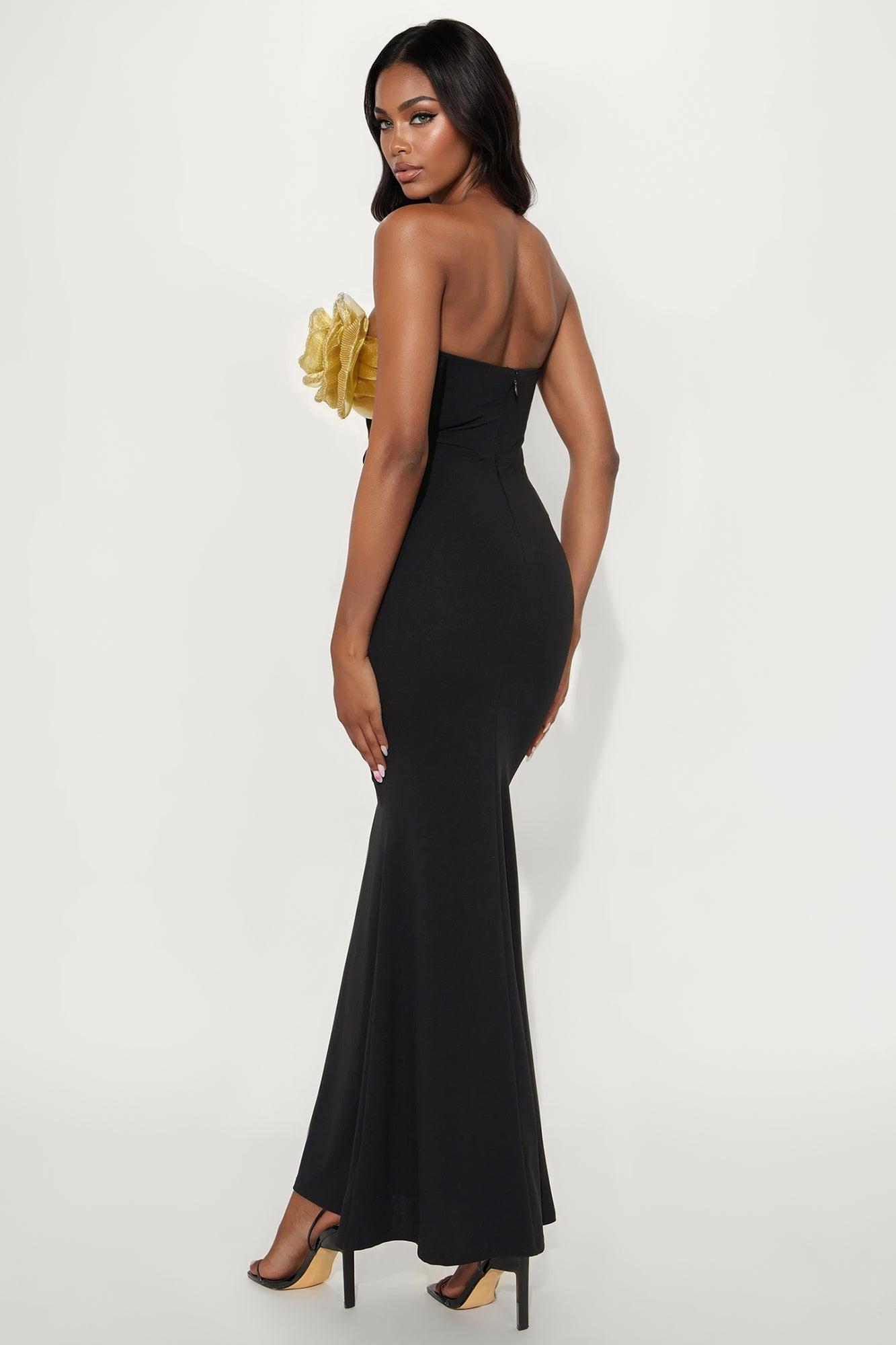 Bold Statement Gown - Black/Gold Female Product Image