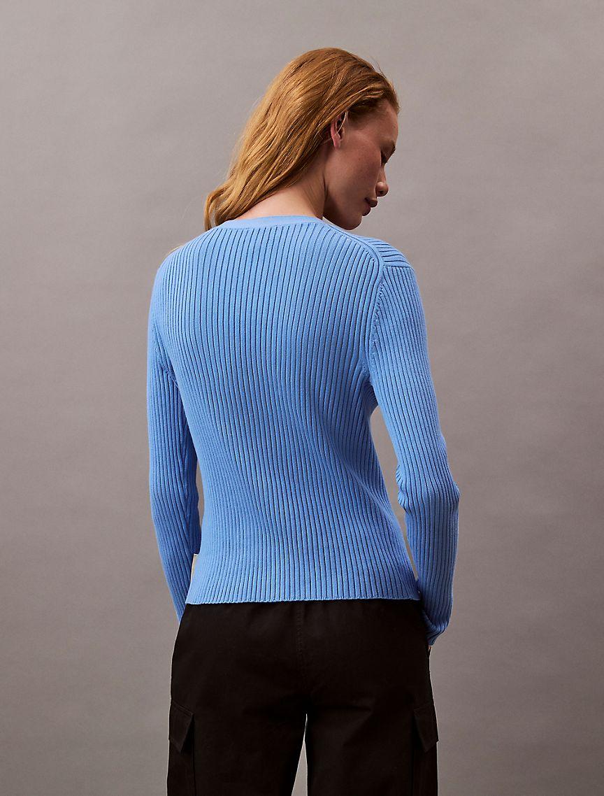 Smooth Cotton Rib Sweater Cardigan Product Image