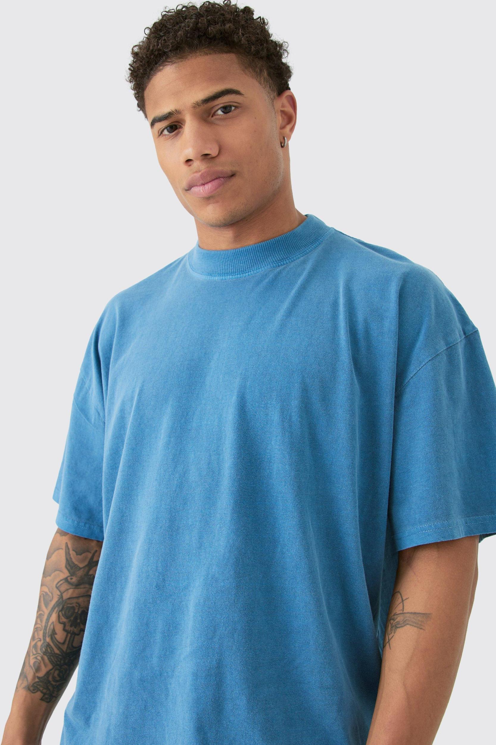 Oversized Washed Tonal Floral Print T-shirt | boohooMAN USA Product Image