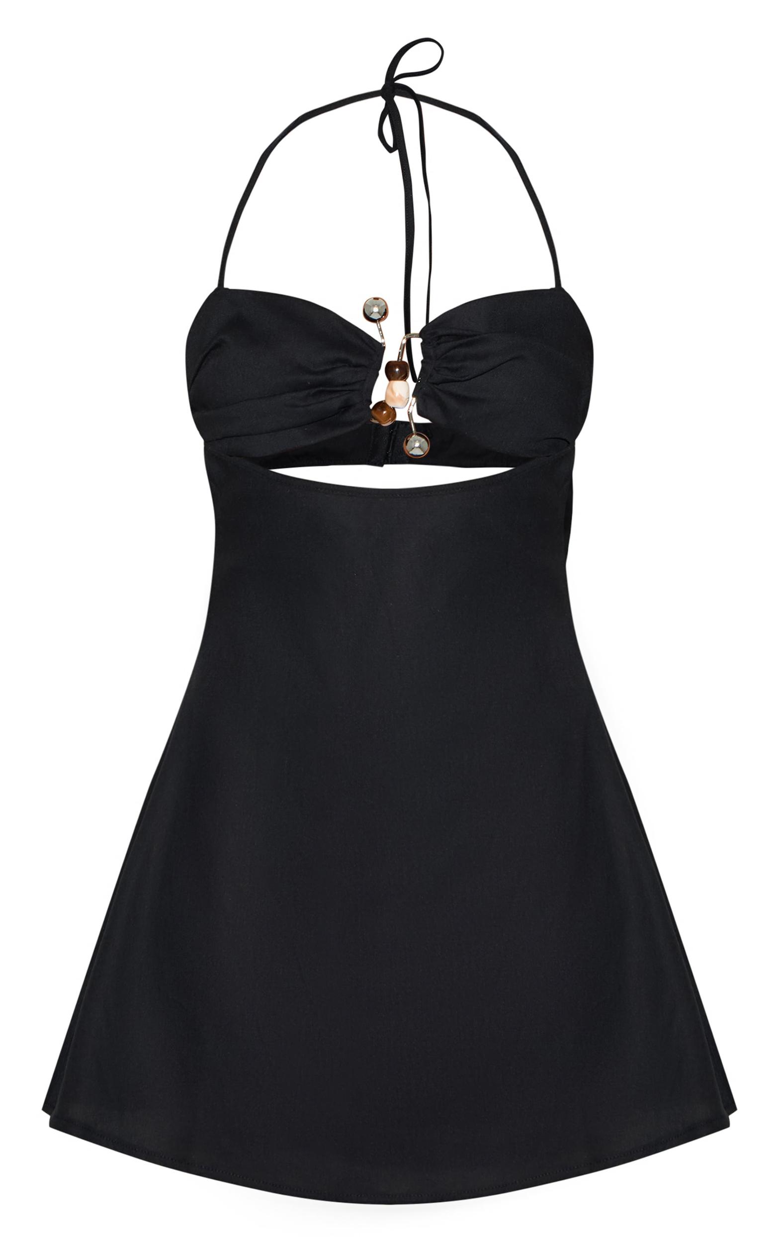 Black Trim Detail Shift Dress Product Image
