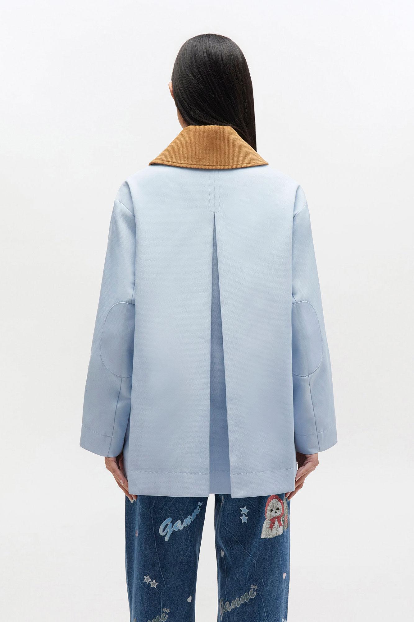 Blue Twill Midi Jacket Product Image