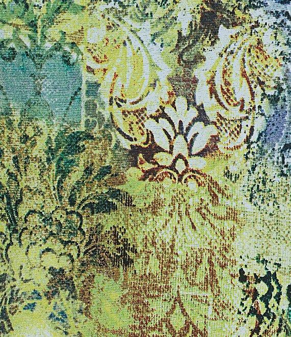 Investments Plus Size Knit Vintage Tapestry Elbow Length Sleeve Crew Neck Top Product Image