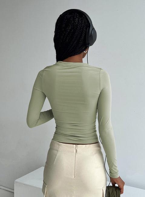 Arnim Long Sleeve Top Green Product Image