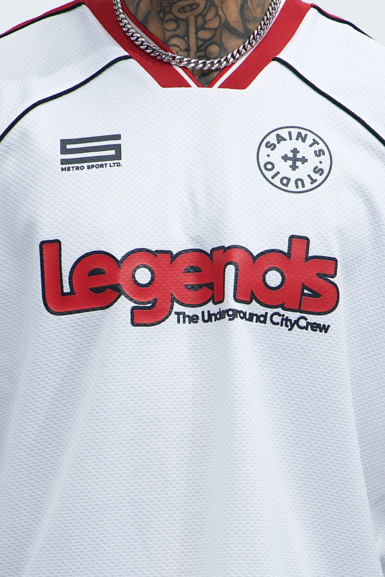 Legends V-Neck Soccer Jersey - White Product Image